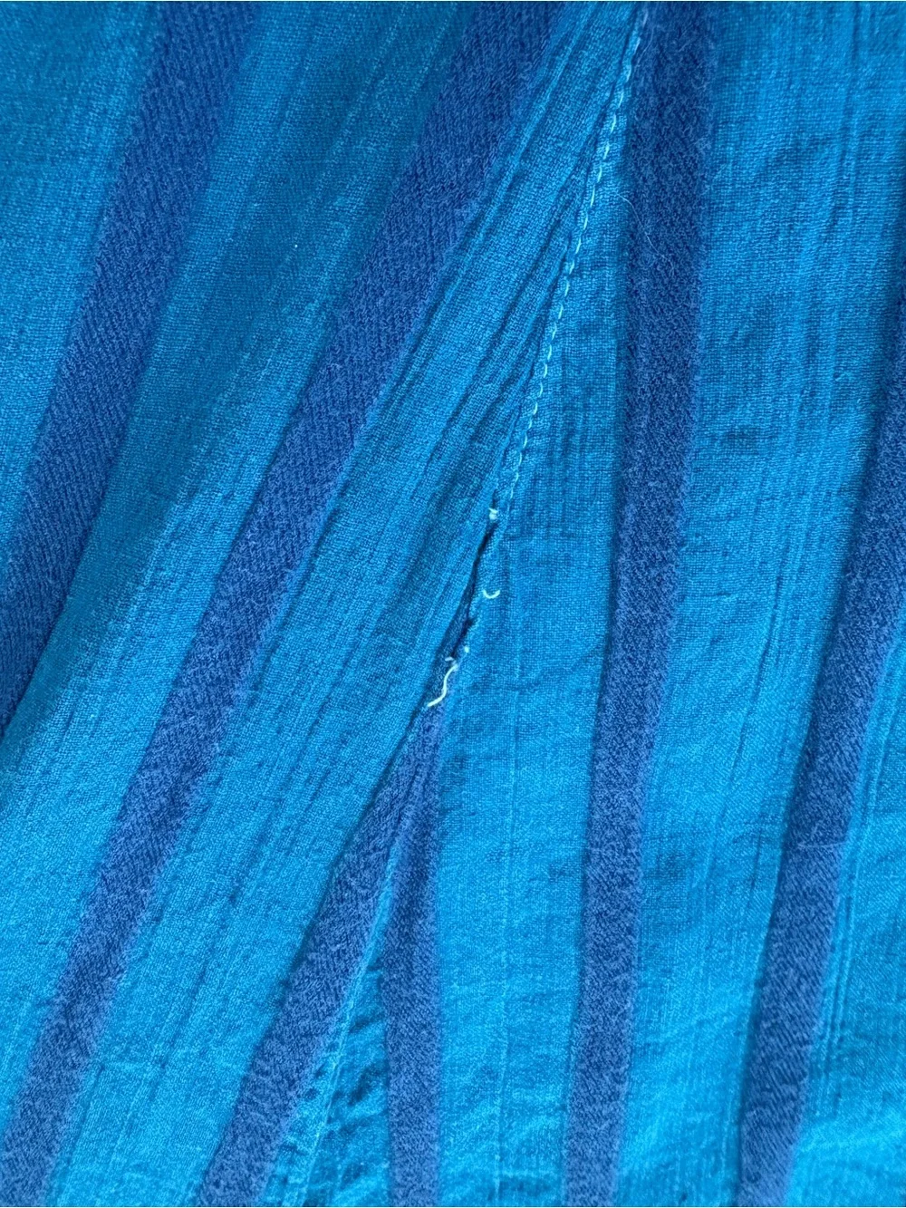 Vintage 90s Blue & Navy Striped Button-Front Dress M/L